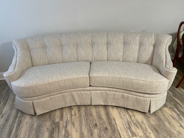 Channel back sofa after restoration